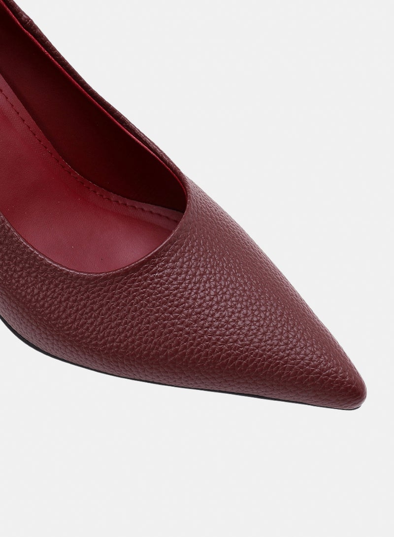 ICE CLUB Women's Pointed Toe Heel – Pebble-Grain Textured - Image 3