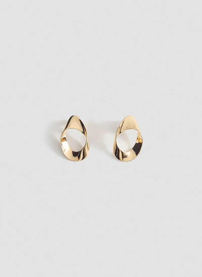 MANGO Twisted hoop earrings