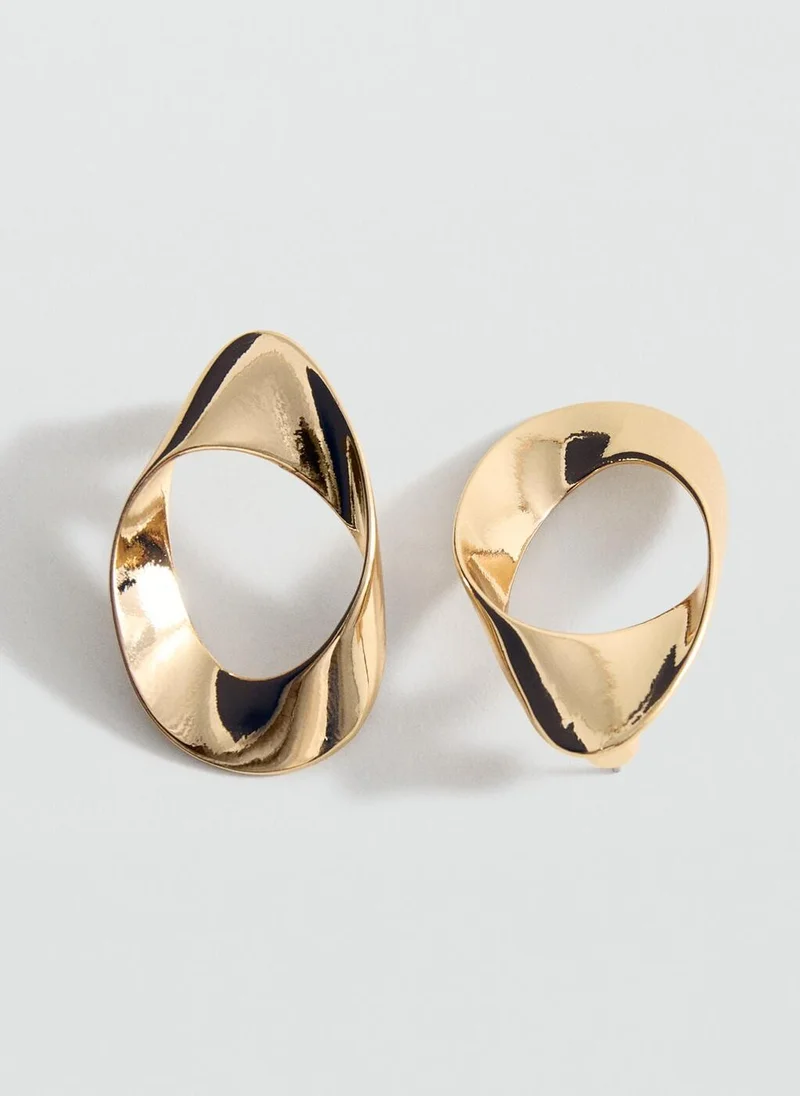 MANGO Twisted hoop earrings