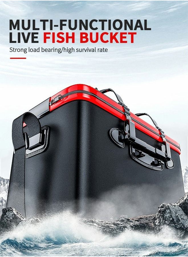 GROIC - Fishing Bucket,Foldable Fish Bucket,MultiFunctional Eva Fishing Bag,live Fish Barrel,live Fish Container Multi-functional Fish Live Lures Bucket - Image 1