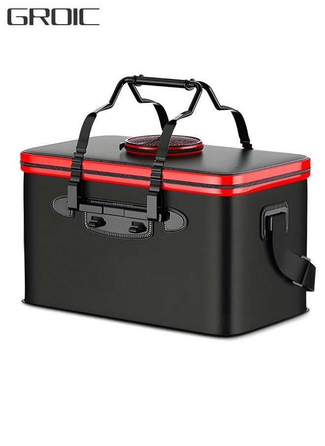 GROIC - Fishing Bucket,Foldable Fish Bucket,MultiFunctional Eva Fishing Bag,live Fish Barrel,live Fish Container Multi-functional Fish Live Lures Bucket - Image 1