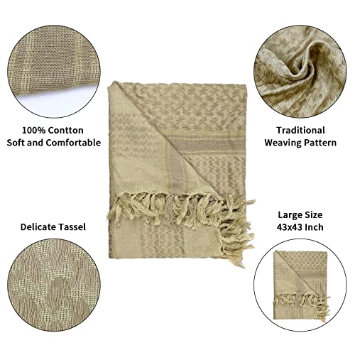 VOCHIC Military Shemagh Arab Tactical Desert Keffiyeh Thickened Scarf Wrap for Women and Men 43"x43" - Image 2