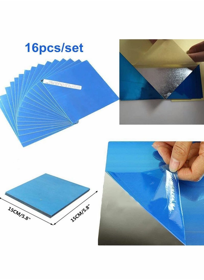 Excefore 16 Pcs Acrylic Mirror Tiles Sheet Adhesive Wall Mirror Flexible Self Adhesive Non Glass Mirror for Bathroom, Bedroom Dresser Kitchen  - Image 5