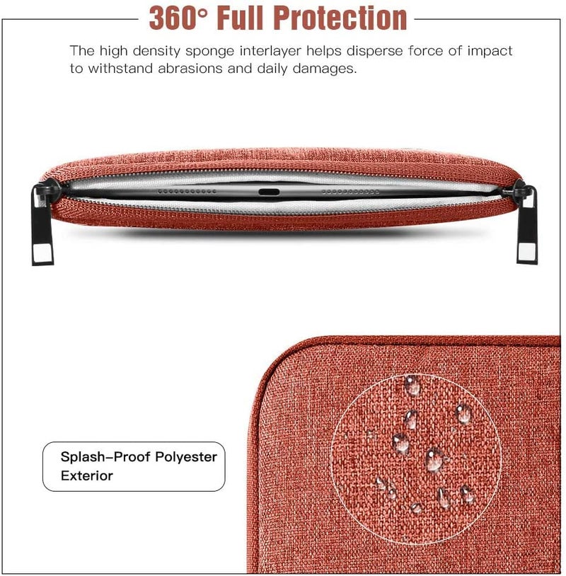 Moca 9 / 11 Inch Tablet Sleeve Carrying Case for iPad 10.2 2021-2019, iPad Pro 11 2021-2018, iPad Air 4 10.9 2020, Galaxy Tab A8 10.5 2022, Tab A7/S6 Lite 10.4, Tablet Protective Sleeves (Orange) - Image 4