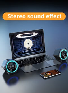 LOOPITYS PC Speakers,USB Wired Subwoofer  Speakers, Computer PC Speakers Laptop Desktop Small Audio Speaker,USB Powered Computer Stereo Speaker for PCs,Desktop,Computer,Laptop  - Image 2