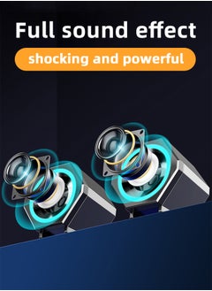 LOOPITYS PC Speakers,USB Wired Subwoofer  Speakers, Computer PC Speakers Laptop Desktop Small Audio Speaker,USB Powered Computer Stereo Speaker for PCs,Desktop,Computer,Laptop  - Image 5