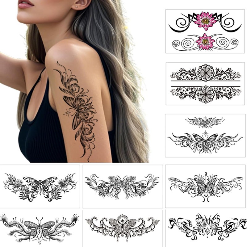 9 Seets Temporary Tattoo Waterproof Fun Temporary tattoo Scar Sticker Women Men Women Children