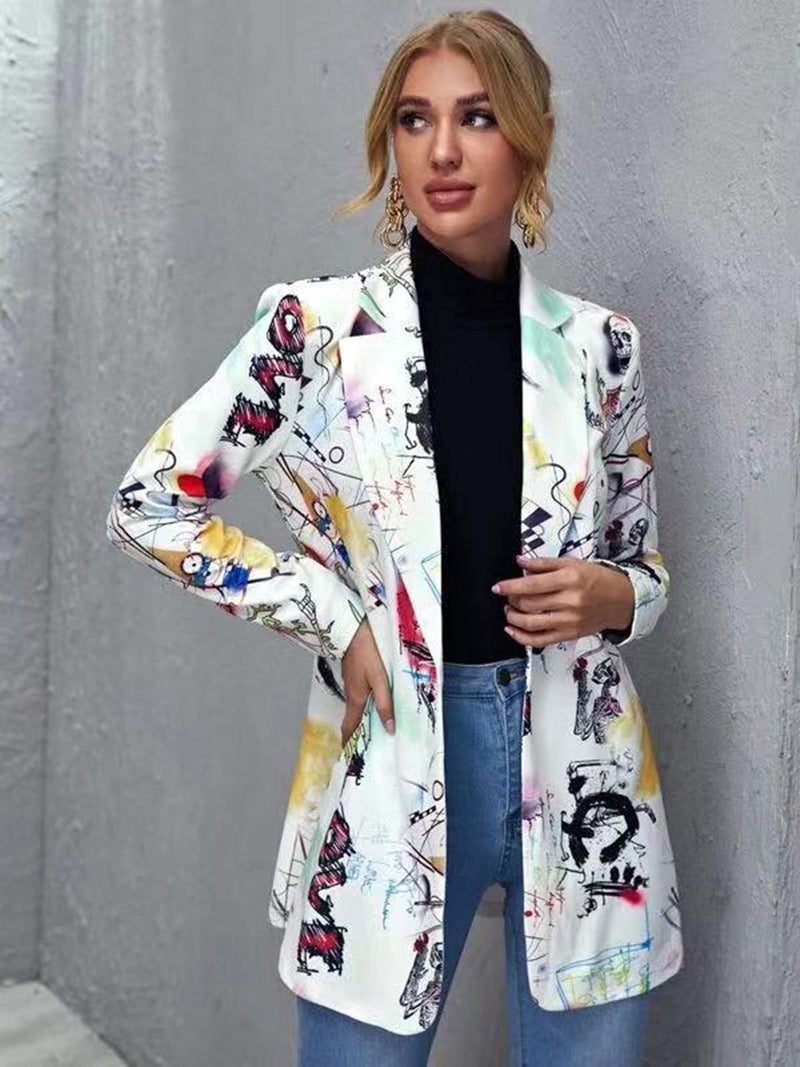 YUNIQEE بليزر أبيض مطبوع - Image 1