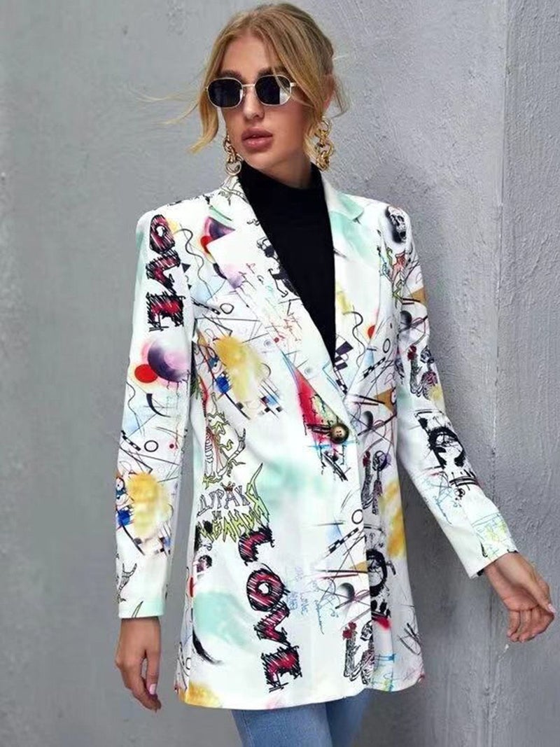 YUNIQEE بليزر أبيض مطبوع - Image 2