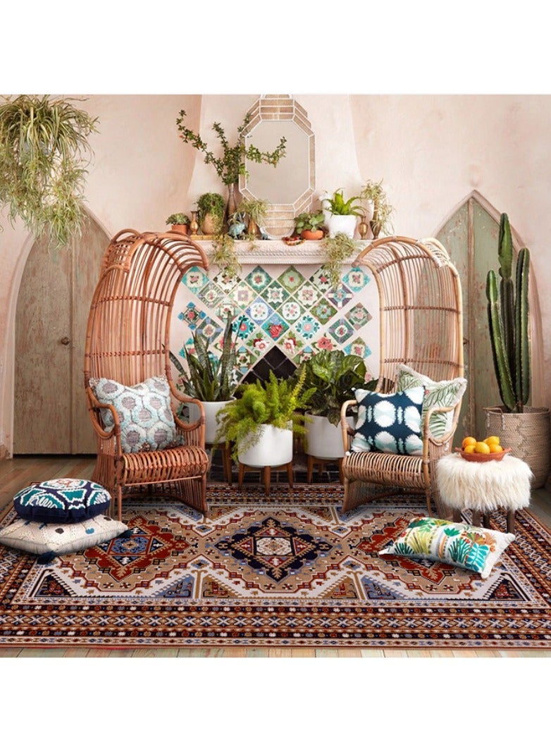 Anna 80*120cm Vintage Persian Style Living Room Carpet - Soft, Washable, Non-Slip, Stain Resistant, Easy to Maintain for Bedroom and Lounge - Image 4