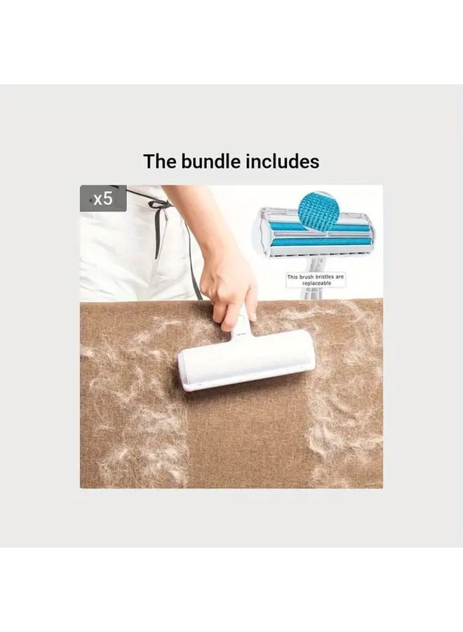 مزيل شعر الحيوانات الأليفة ثنائي الاتجاه باللونين الأبيض والأزرق لإزالة فراء الكلاب والقطط عن الأثاث والملابس - Image 1