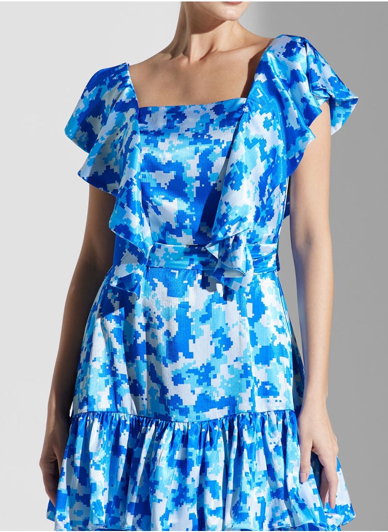 Iyra Frill Sleeve Ruffle Dress  - Image 3