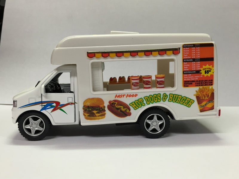 KinsFun Food Truck Die Cast Metal 5 inch Pullback Action - Image 3