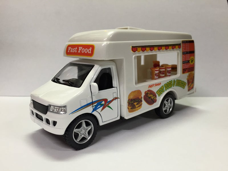 KinsFun Food Truck Die Cast Metal 5 inch Pullback Action - Image 1