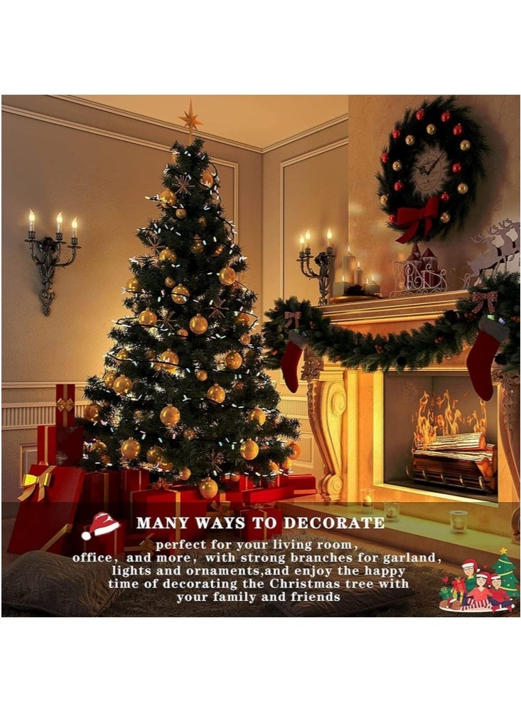 جيجيرو شجرة عيد الميلاد الاصطناعية بطول 1.2 متر/4 أقدام، شجرة كاملة من خشب التنوب الفاخر غير المضاء بمفصلات مع 260 فرعًا، حامل معدني، هيكل مفصلي، سهل التركيب - Image 2