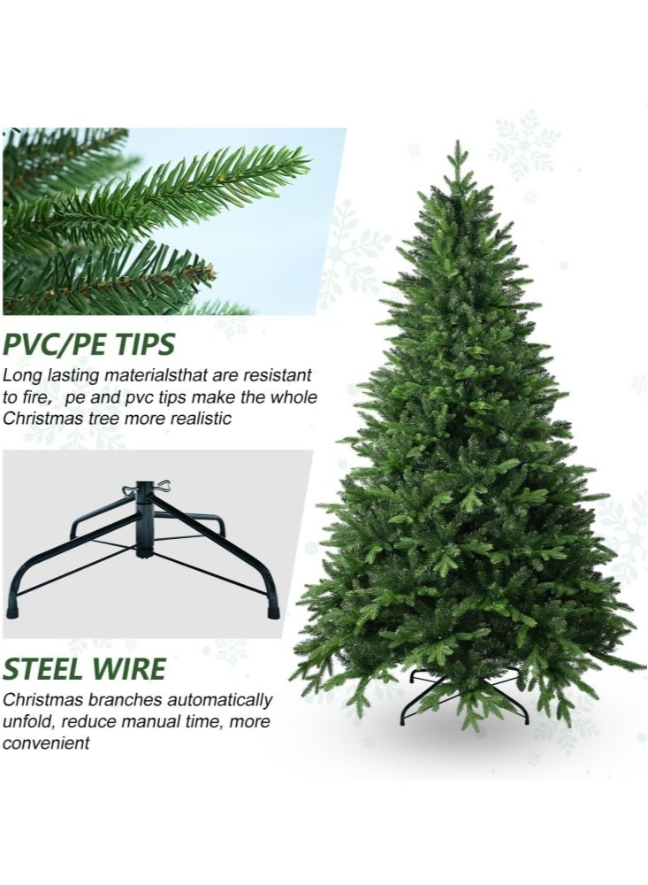 جيجيرو شجرة عيد الميلاد الاصطناعية بطول 1.2 متر/4 أقدام، شجرة كاملة من خشب التنوب الفاخر غير المضاء بمفصلات مع 260 فرعًا، حامل معدني، هيكل مفصلي، سهل التركيب - Image 4