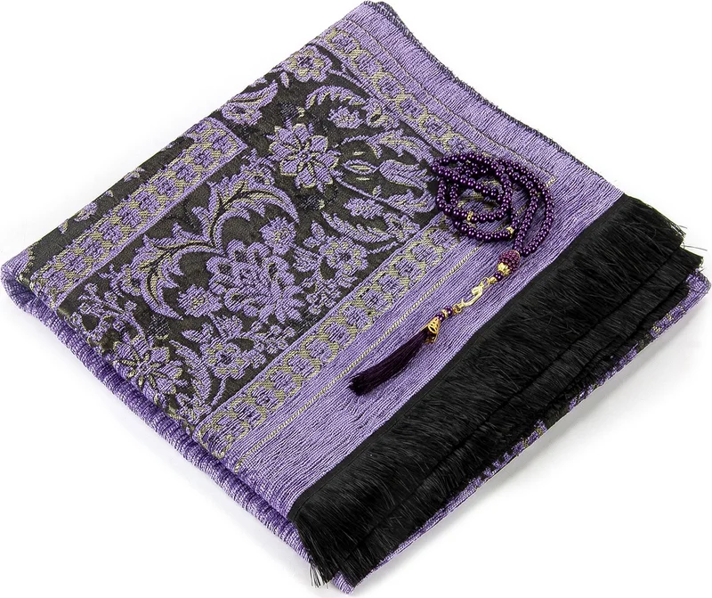 ايهفان Ihvan Luxury Thick Chenille Prayer Rug with Mihrab Lilac