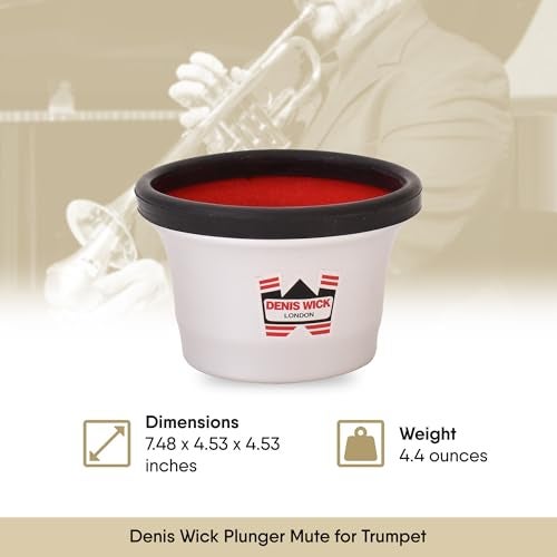 Denis Wick Plunger Mute for Trumpet, 5510 - Extra Large Plunger Mute with Red Pure Coat Finish - Jazz Accessories Ideal for Trumpet Practice and Performance - 7.48 x 4.53 x 4.53 inches - Image 4
