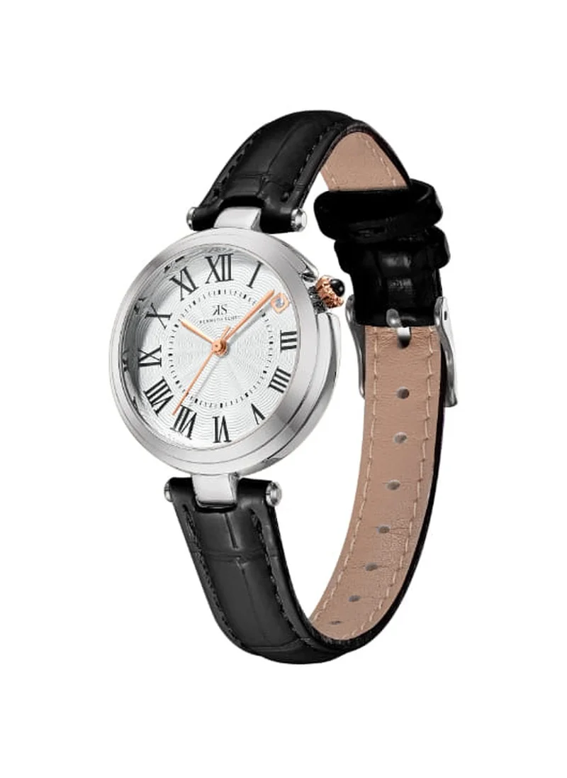 KENNETH SCOTT Kenneth Scott K24510-SLBW Women's Analog Display Watch & Polyurethane Strap Black