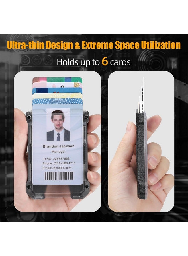 Oaridey Retractable Badge Holders Heavy Duty Retractable Keychain With Tactical Id Card Holder (Holds 6 Cards) 31.5” Retractable Badge Reel Key Chain - Image 3