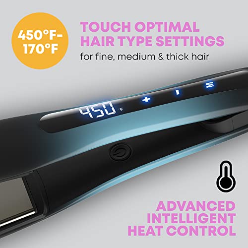 Revamp Progloss Wide Ultra X Shine 1.5-Inch Flat Iron Hair Straightener – Ceramic Hair Straightener with Keratin, Argan & Coconut Oil Infused Ceramic & Ionic Plates, Ideal for Long, Thick, Curly Hair - Image 3