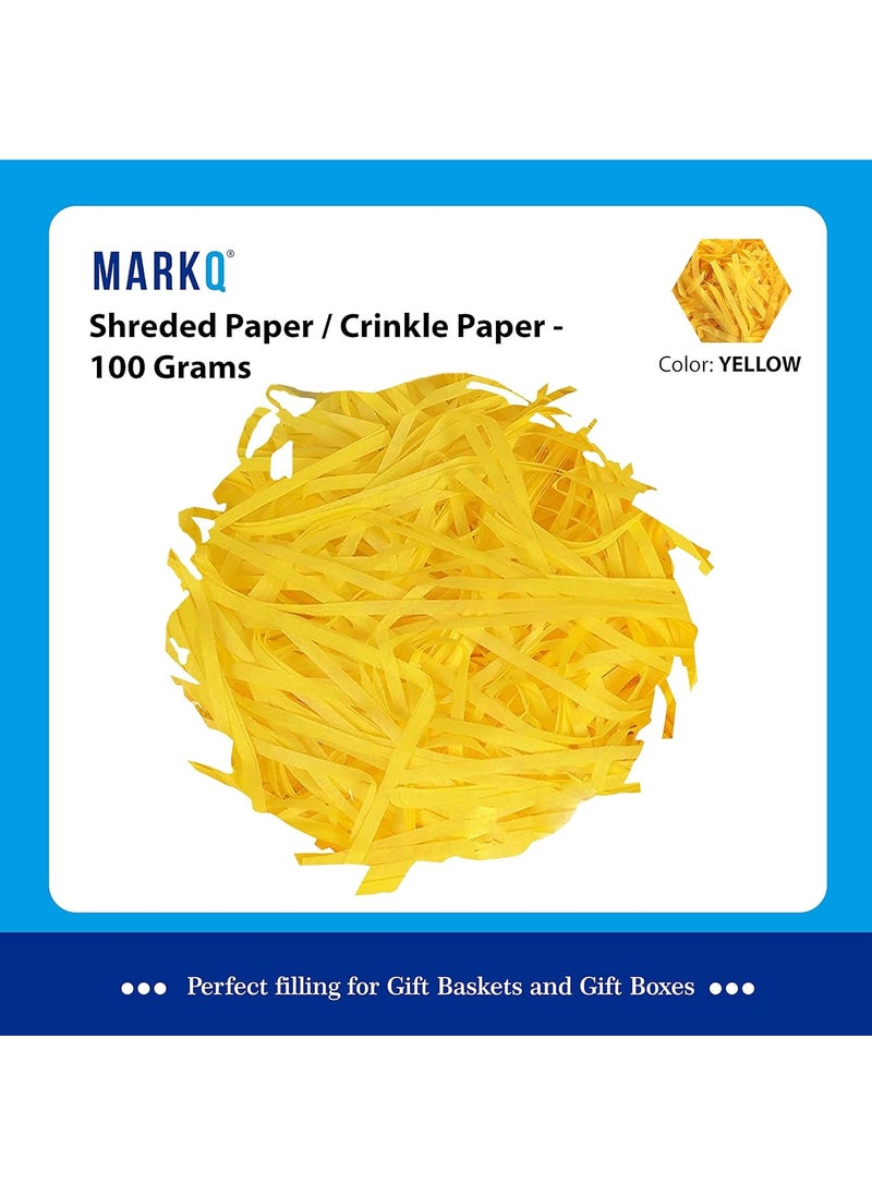 MARKQ Crinkle Cut Shredded Paper Filler for Gift Wrapping Hamper/Basket Filling, Packing Supplies (Yellow)  - Image 2