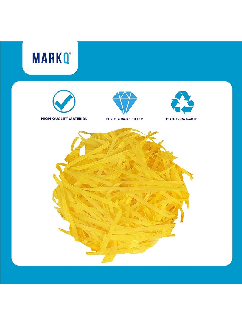 MARKQ Crinkle Cut Shredded Paper Filler for Gift Wrapping Hamper/Basket Filling, Packing Supplies (Yellow)  - Image 3