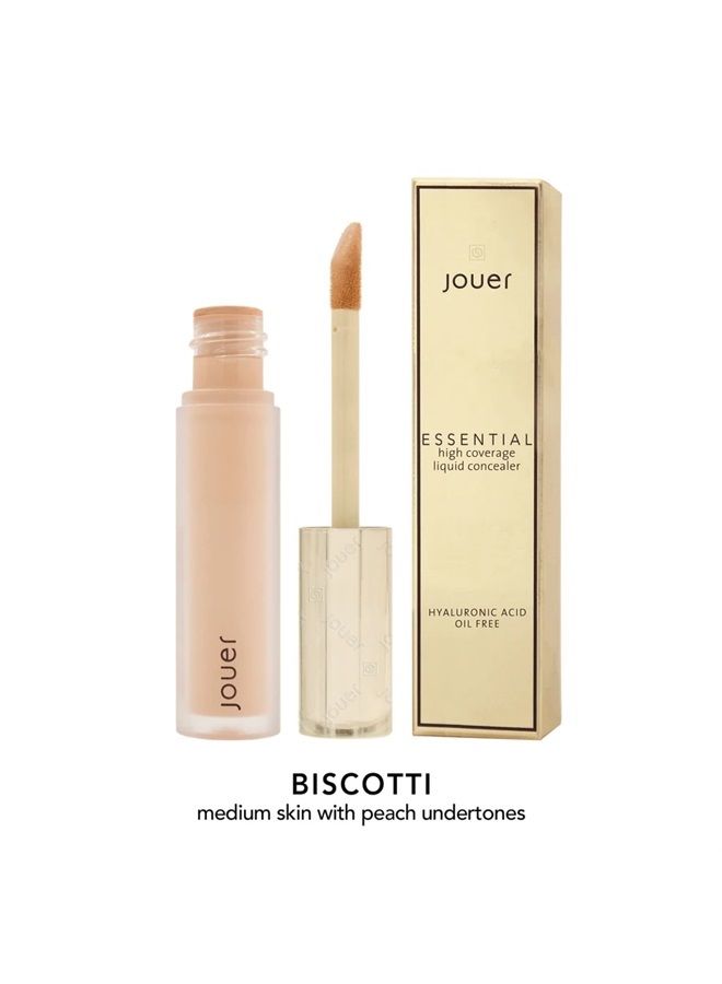 Jouer Essential High Coverage Liquid Concealer - Soft Matte Finish - Color Corrector for Spot Coverage, Under Eye Dark Circles and Contour, Biscotti - Image 3