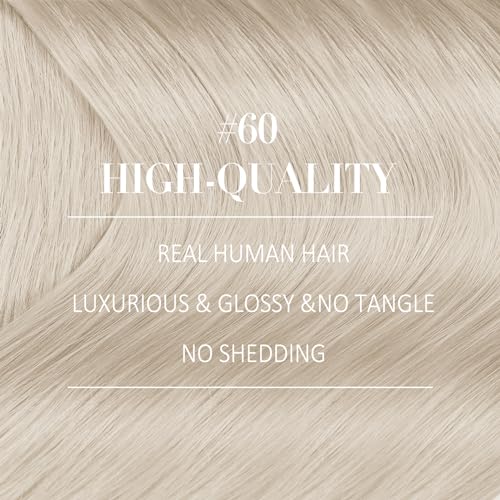 YoungSee Clip in Hair Extensions Real Human Hair Blonde Hair Extensions Clip ins Platinum Blonde Thick End Full Head Blond Real Human Hair Extensions Clip ins 7Pcs 120G 16Inch - Image 2