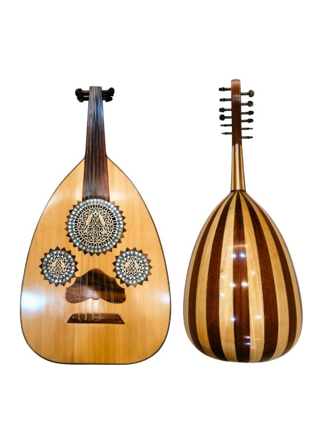 موسيقى الكرز عود موسيقي فاخر عبد العال خلاف وجه سابروس ظهر ماهوجني وبلوط أوتار أرورا