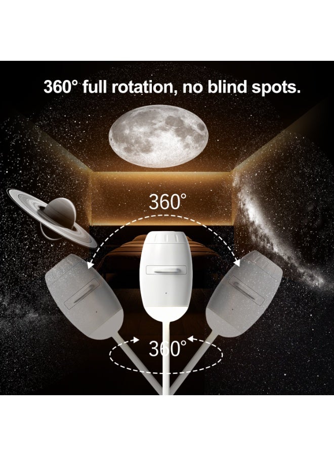 Salange LED Galaxy Star Projection Night Light with 3 Projection Films, 360° rotatable, adjustable focus, USB powered and portable, suitable for car interiors, bedroom ambient lighting, and adults and children alike. - Image 2