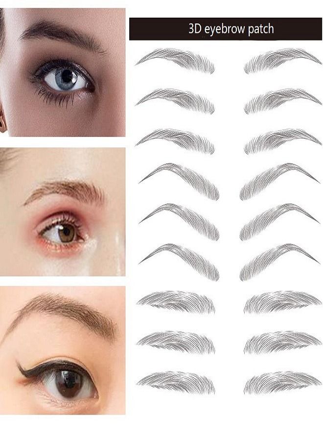 ماركة غير محددة 9 أزواج من 3D الحاجب ملصقات تقليد الايكولوجية ماء الحاجب الوشم التطريز الحاجب ملصقات كسول الحاجب ملصقات  - Image 1