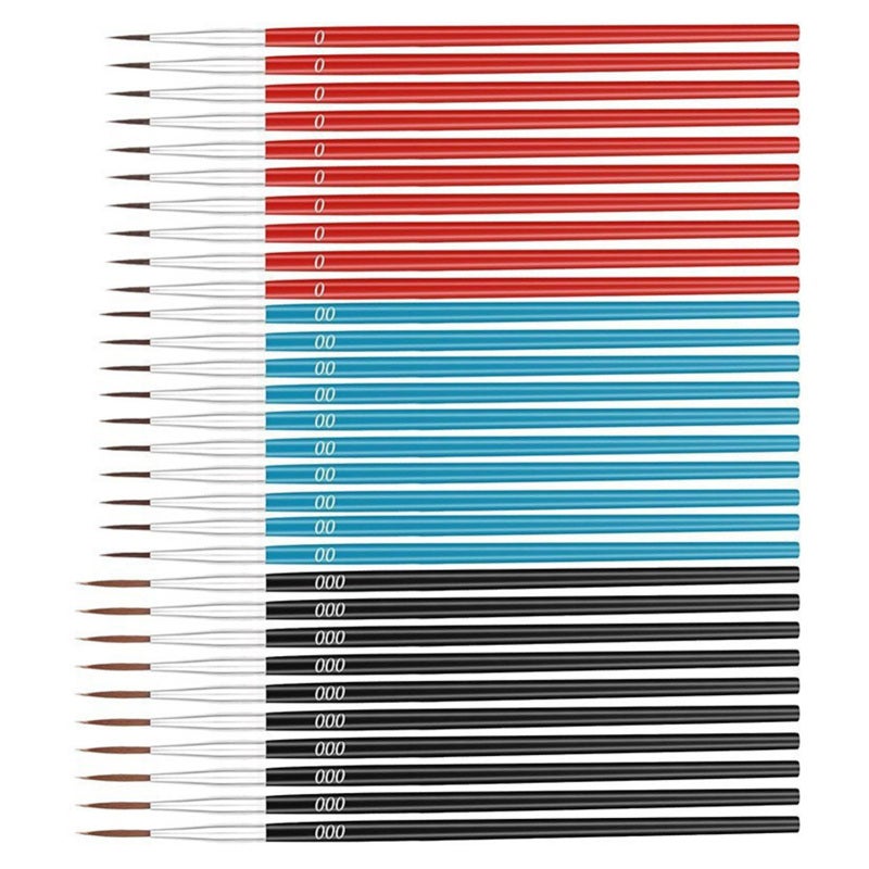 Tiny Detail Paint Brushes - 30 Pcs Fine Point Brushes in 0# 00# 000# Sizes with Premium Nylon Bristles for Miniature Painting Nail Art Model Painting - Image 2