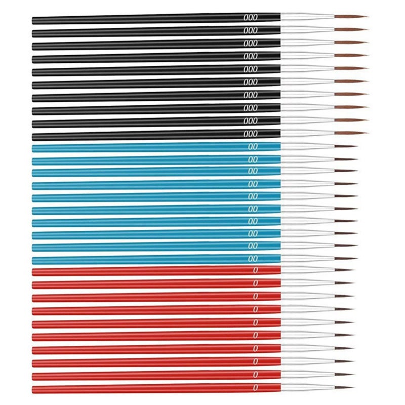 Tiny Detail Paint Brushes - 30 Pcs Fine Point Brushes in 0# 00# 000# Sizes with Premium Nylon Bristles for Miniature Painting Nail Art Model Painting - Image 3
