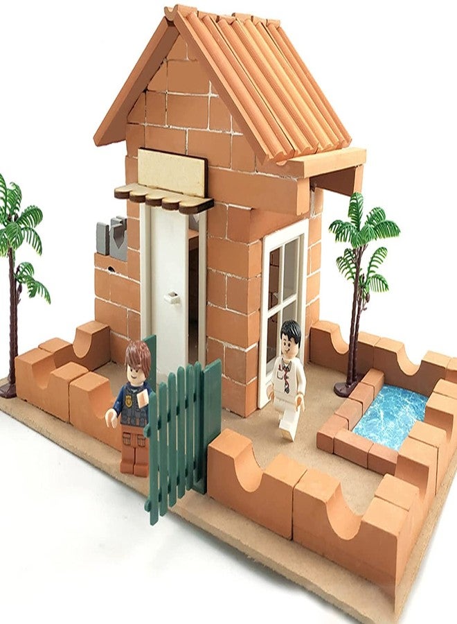 Cayway 100 PCS Mini Red Roof Tiles Model Building Set, 18mm Fake Tiles Model Sand Table Micro Landscape Accessories DIY Dollhouse Bricks Diorama Fairy - Image 5