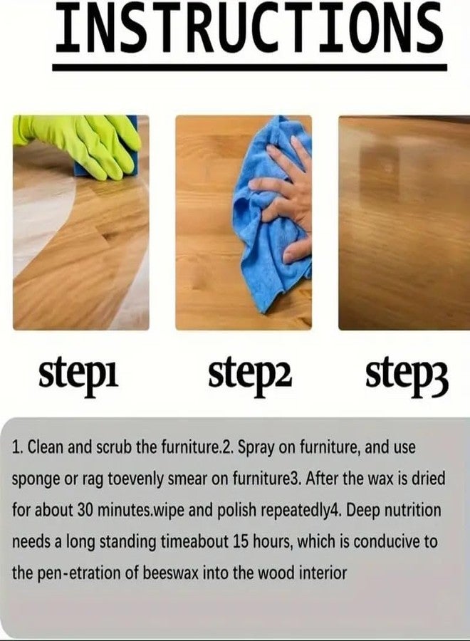 Harboan Wood Seasoning Bee Wax With Spounges Natural Traditional Beeswax Polish Wood Furniture Polish And Cleaner For Wood For Furniture To Beautify & Protect (Pack Of 2) - Image 5