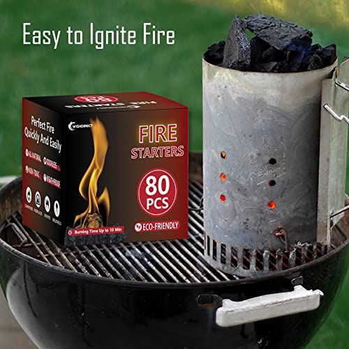 WishDirect 80 Pcs Fire Starters for Campfire, Fireplace, Grill, Fire Pit, Wood Stove, BBQ, Smoker - Easy & Quick Light Fire Fit Kamado Joe, Big Green Egg and Solo Stove - Image 5