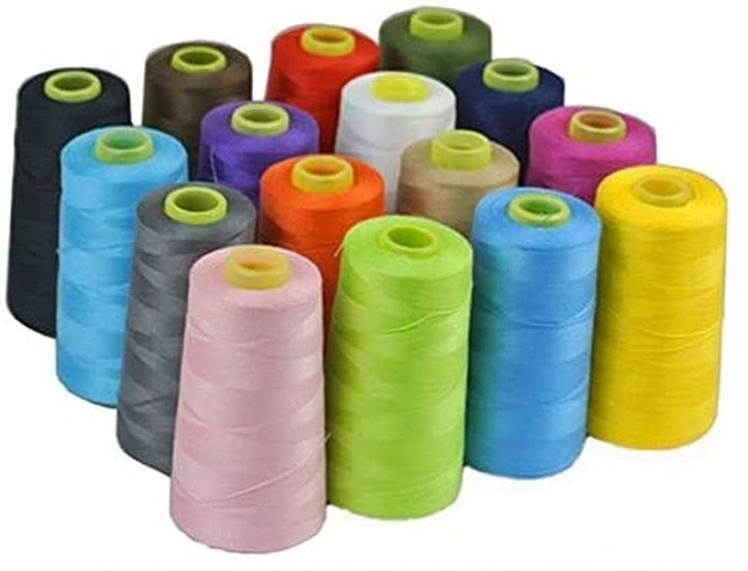 17852 3000 YARDS OVERLOCKING SEWING MACHINE INDUSTRIAL POLYESTER THREAD METRE CONES, PACK OF 1 CONE (RED)