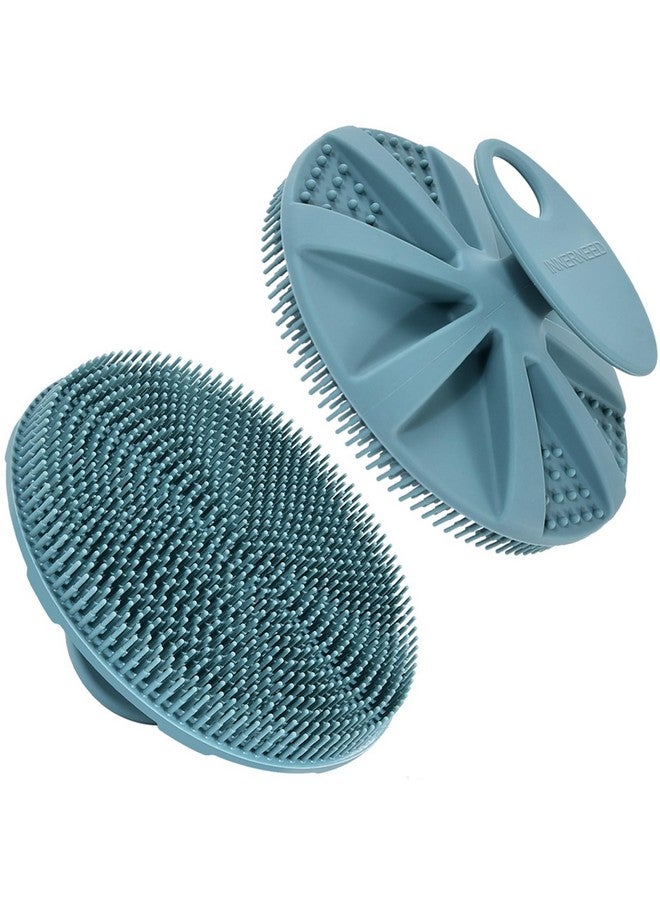 إنر نيد فرشاة استحمام ناعمة من السيليكون من INNERNEED لتنظيف البشرة، فرشاة يدوية لتقشير البشرة بلطف ورغوة جيدة (أخضر غامق) - Image 1