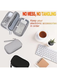 YOMYM Portable Electronic Accessories Bag Organizer Travel Gadgets Storage Case Pouch Cable Organizer Compatible For Charger Usb Cables Sd Memory Cards Earphone Flash Hard Drive  - Image 4
