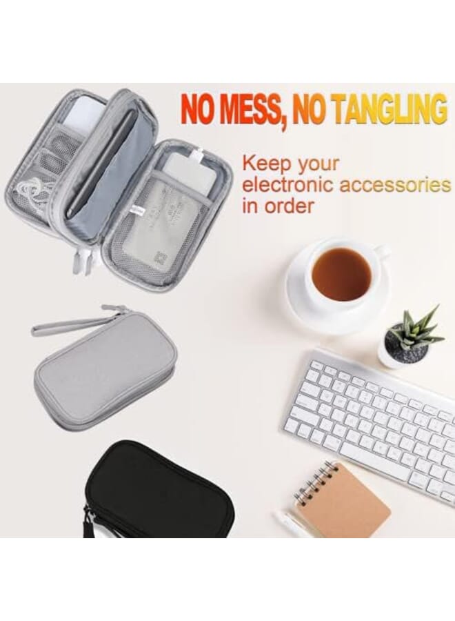 YOMYM Portable Electronic Accessories Bag Organizer Travel Gadgets Storage Case Pouch Cable Organizer Compatible For Charger Usb Cables Sd Memory Cards Earphone Flash Hard Drive - Image 4