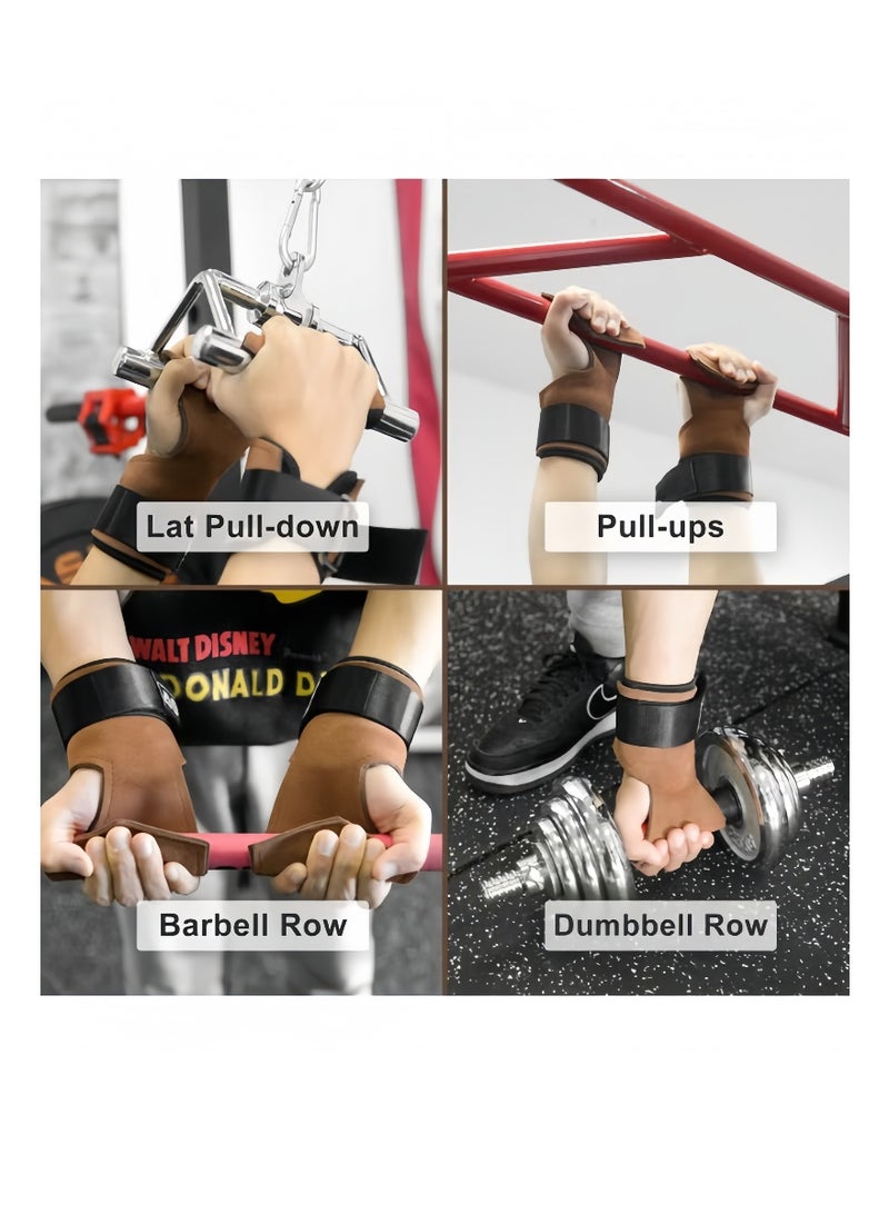 Hiras Workout Gloves & Gym Gloves for Men and Women - Leather Weight Lifting Gloves with Wrist Support, Non-Slip Cowhide Grip for Fitness Training, CrossFit, Pull-Ups, Deadlift, Kettlebell & Home Gym - Image 4