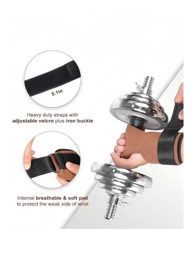 Hiras Workout Gloves & Gym Gloves for Men and Women - Leather Weight Lifting Gloves with Wrist Support, Non-Slip Cowhide Grip for Fitness Training, CrossFit, Pull-Ups, Deadlift, Kettlebell & Home Gym - Image 5