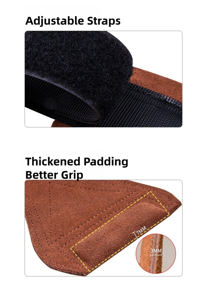 Hiras Workout Gloves & Gym Gloves for Men and Women - Leather Weight Lifting Gloves with Wrist Support, Non-Slip Cowhide Grip for Fitness Training, CrossFit, Pull-Ups, Deadlift, Kettlebell & Home Gym - Image 2