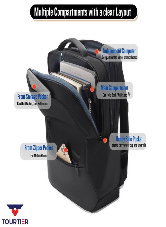 TOURTIER Multifunctional Laptop Bag, Casual Backpack for Business, Travel, School, College, Computer (DESIGN-1, GREY) - Image 3