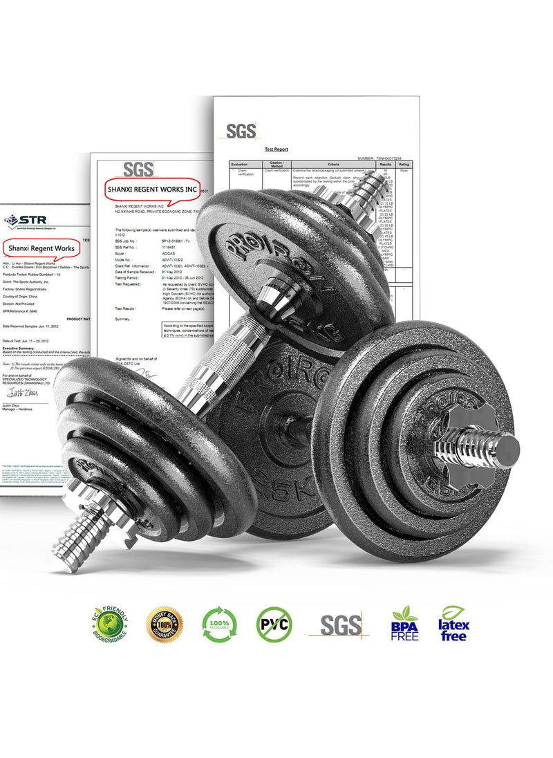 Arabest 3-in-1 Adjustable dumbbell Set, Barbell and Push-up Stand,Heavy Adjustable Dumbbell Barbell Set 20kg Weight set for Option, Metal Dumbbell Grip and Barbell Bar  - Image 5
