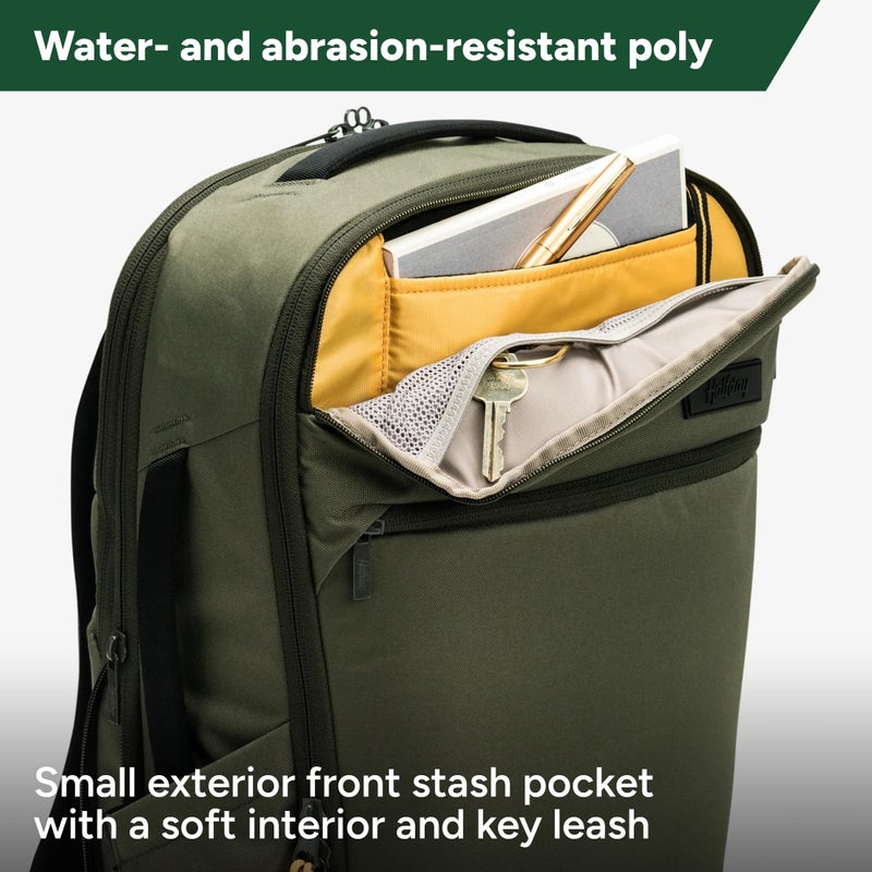 Halfday Roamer All-in-One Travel Backpack | 15â€ Laptop Compartment, Built-In Shoe/Laundry Pouch, Magnetic Sternum Strap, Padded Shoulder Support | Weekend & Business Trip Carry-On Bag, Olive - Image 4
