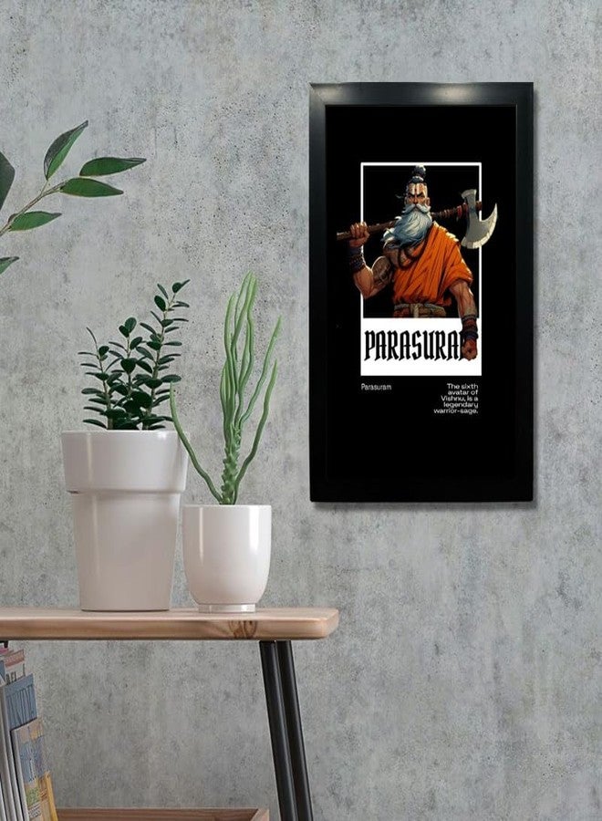 Parashuram Wall Frame | Warrior Sage with Axe | A4 Size Poster of Sixth Avatar of Vishnu | Hindu Mythology Modern Art | Home Temple & Gift Decor - Image 3