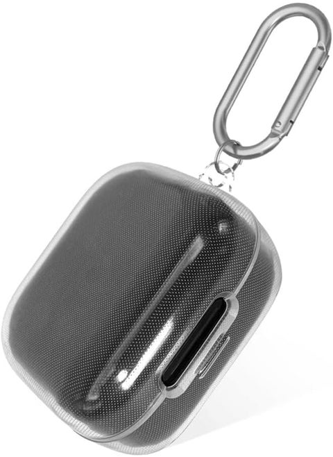 Fekra Compatible with Anker Soundcore R50i NC/Anker P30i Case Cover, Soft Silicone Shockproof Protective Case Wireless Earbuds with Carabiner, Front LED Visible (Clear with stand hole)