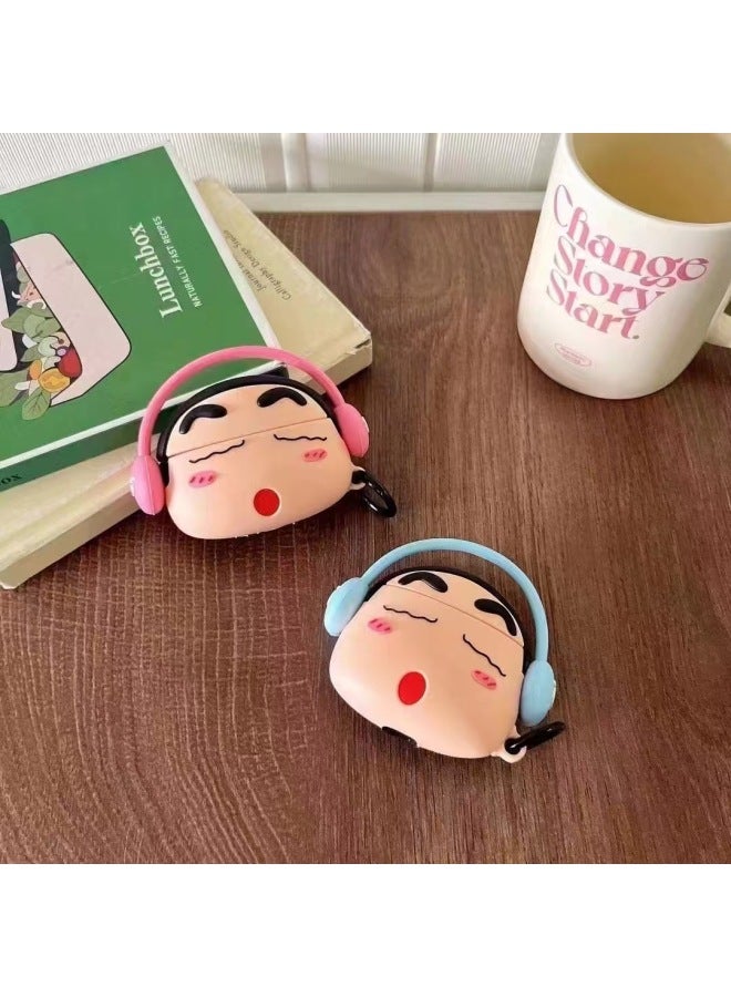 Koi Fish Headset Protective Cover For AirPodsPro2 4 Generation Apple 3 Generation Cartoon Cute Soft Shell Trendy-Color:Music Powder Xiaoxin With Hook-Applicable Models:Airpods 4th Generation  - Image 1
